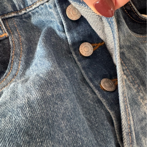 Veronica Beard Women's Two Tone Taylor Wide Leg Crop High Rise Jeans Size 29 - Picture 9 of 11